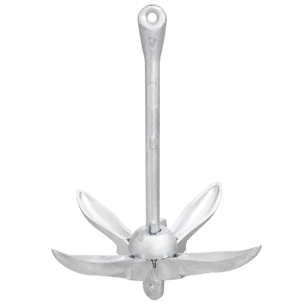 vidaXL Folding Anchor with Rope Silver 6 kg 6