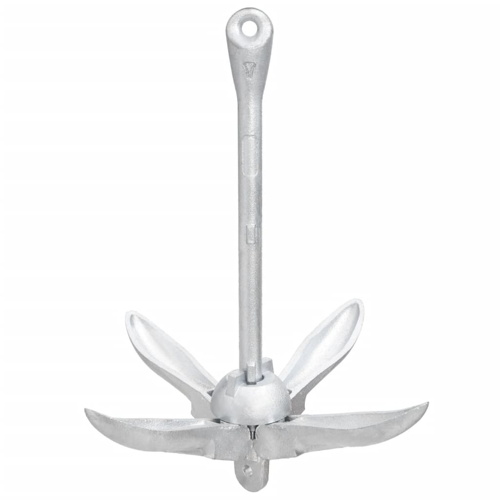 vidaXL Folding Anchor with Rope Silver 8 kg Hot Dip Galvanized Cast Iron 6