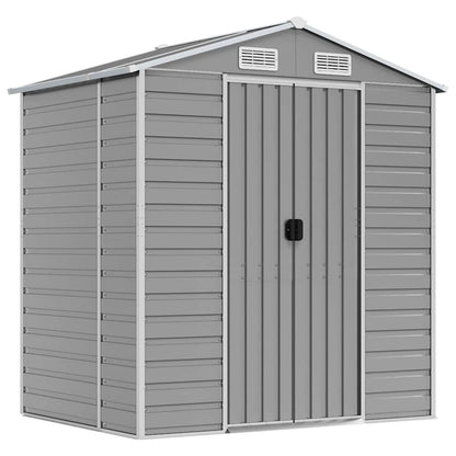 vidaXL Garden Shed Light Grey 191x130x198 cm Galvanised Steel 2