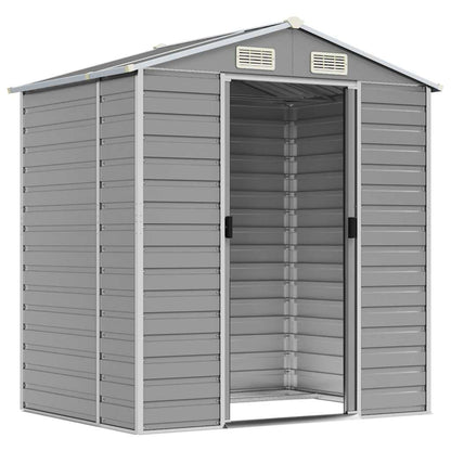 vidaXL Garden Shed Light Grey 191x130x198 cm Galvanised Steel 3