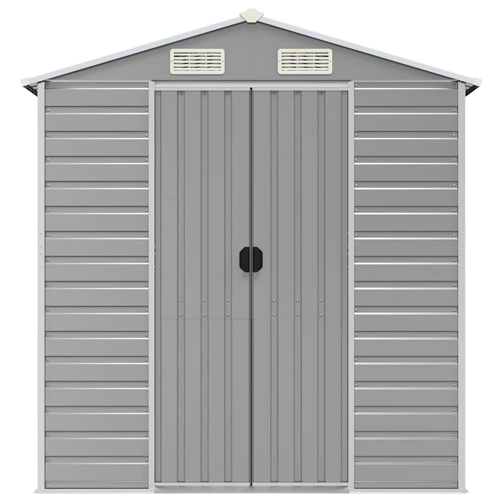 vidaXL Garden Shed Light Grey 191x130x198 cm Galvanised Steel 4