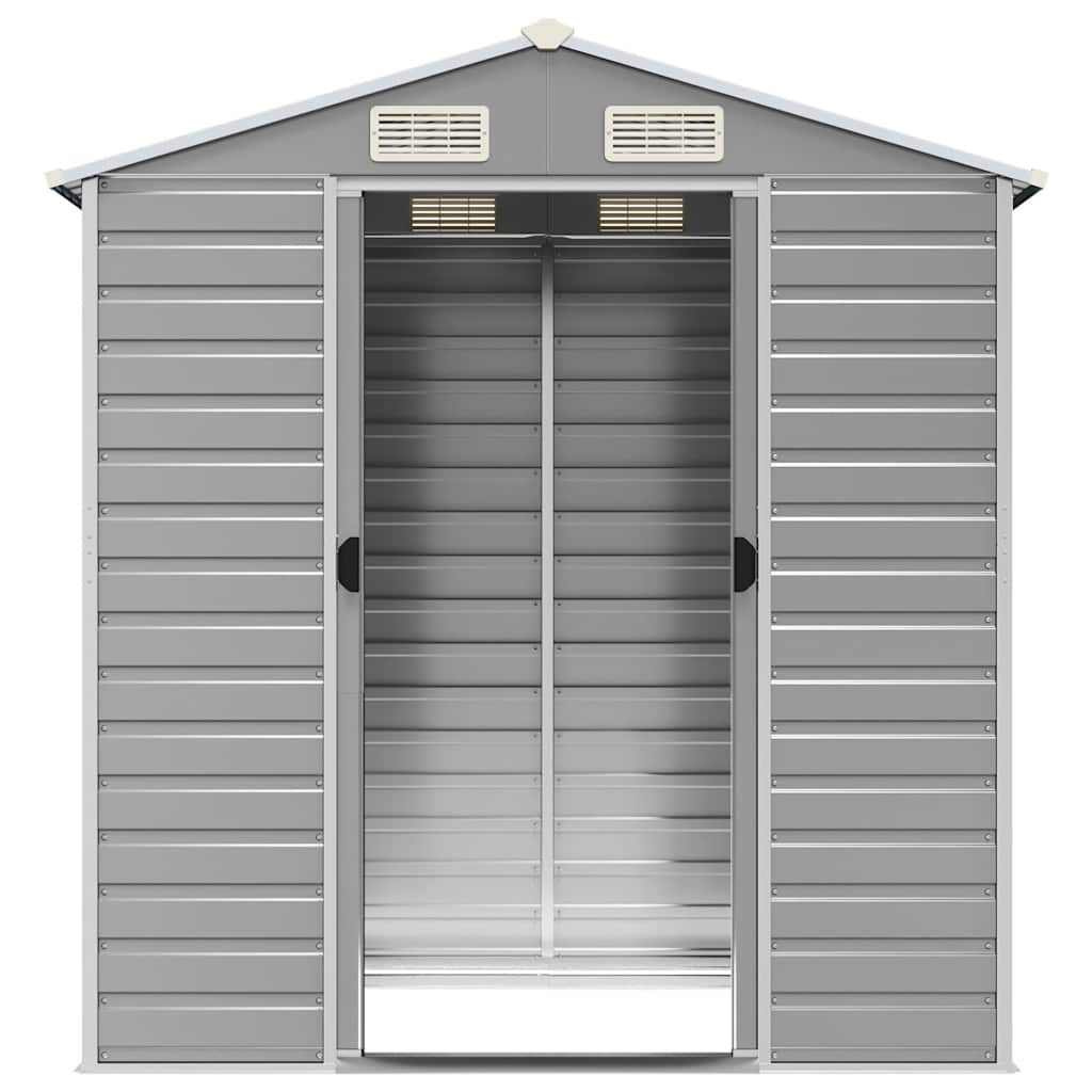 vidaXL Garden Shed Light Grey 191x130x198 cm Galvanised Steel 5