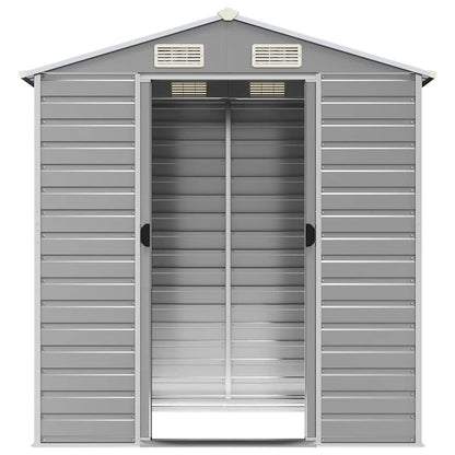 vidaXL Garden Shed Light Grey 191x130x198 cm Galvanised Steel 5