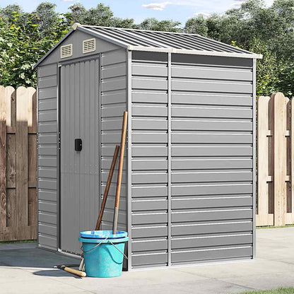 vidaXL Garden Shed Light Grey 191x130x198 cm Galvanised Steel 1