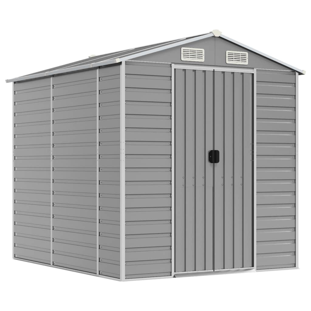 vidaXL Garden Shed | Light grey | Galvanised steel | 191x215x198 cm 2