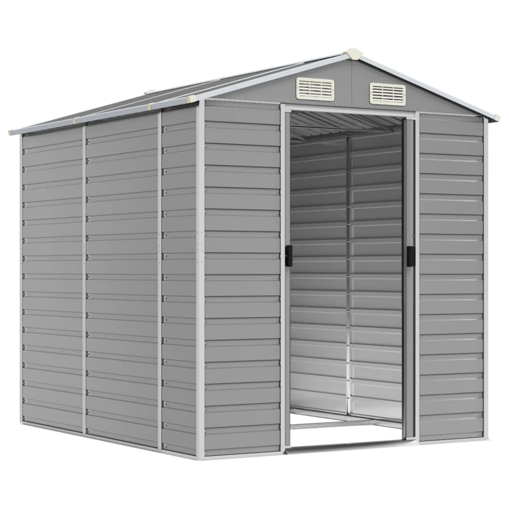 vidaXL Garden Shed | Light grey | Galvanised steel | 191x215x198 cm 3