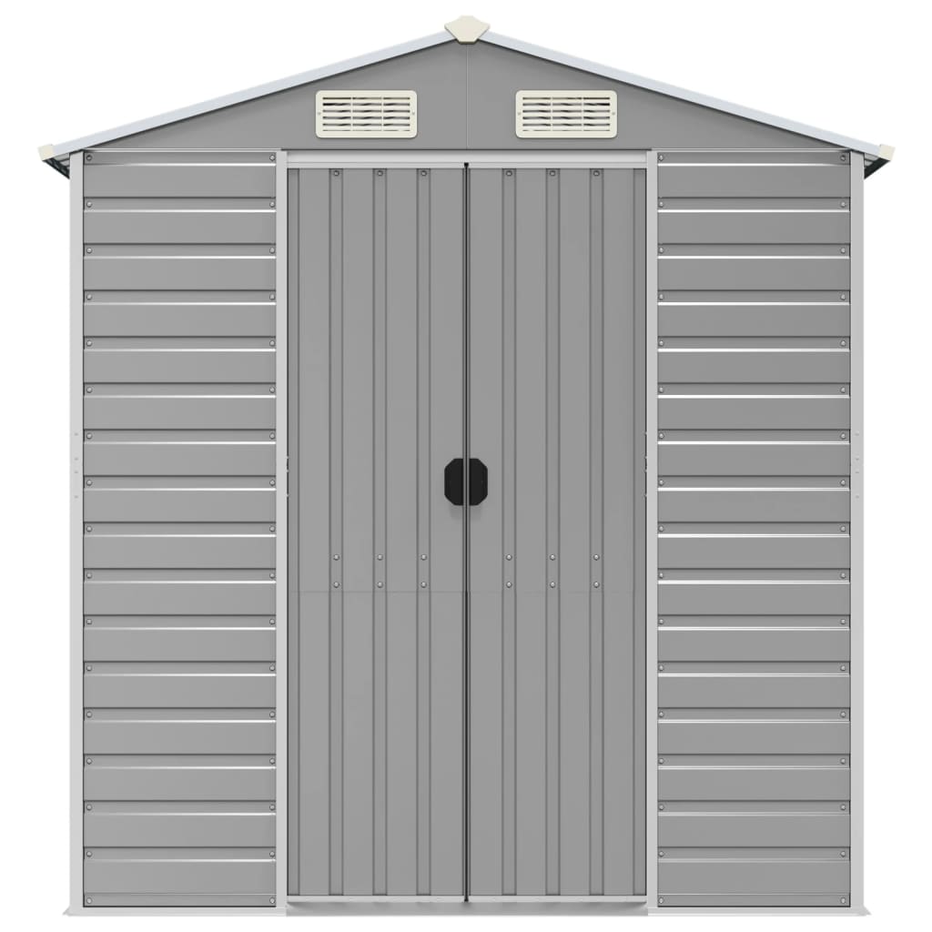 vidaXL Garden Shed | Light grey | Galvanised steel | 191x215x198 cm 4