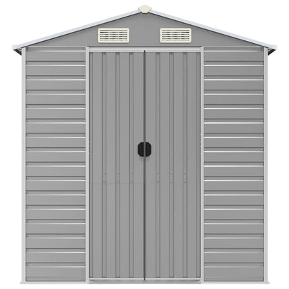 vidaXL Garden Shed | Light grey | Galvanised steel | 191x215x198 cm 4