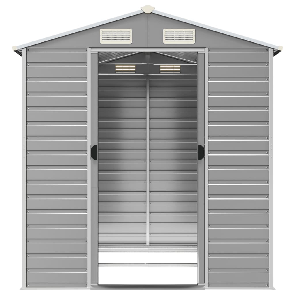 vidaXL Garden Shed | Light grey | Galvanised steel | 191x215x198 cm 5