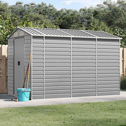 vidaXL Garden Shed Light Grey 191x300x198 cm Galvanised Steel 1