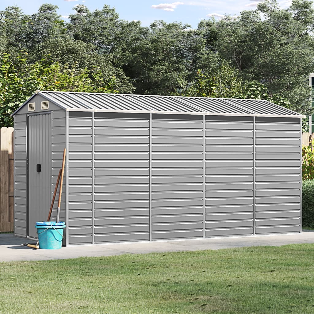 Garden Shed Galvanised Steel Light Grey