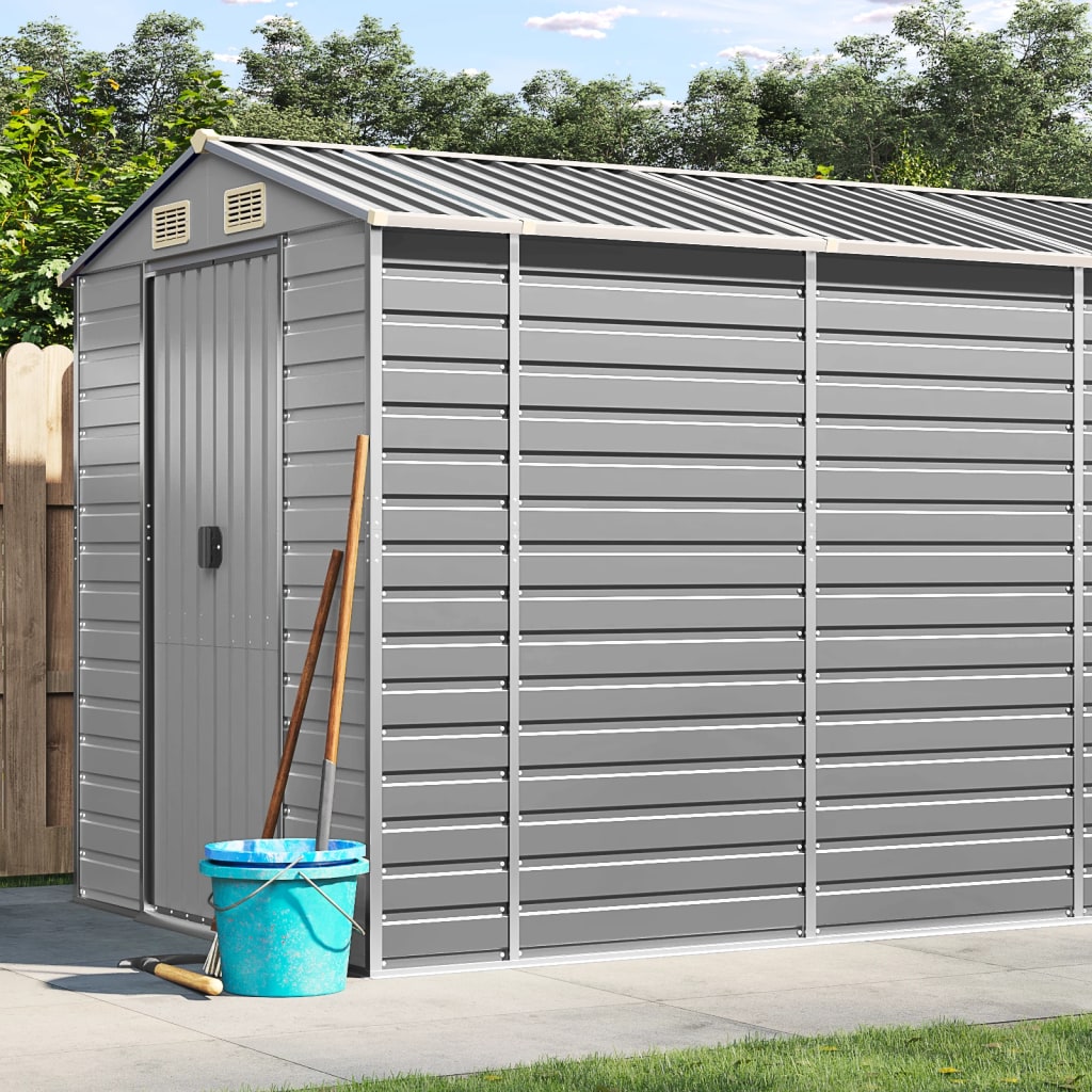 Garden Shed Galvanised Steel Light Grey