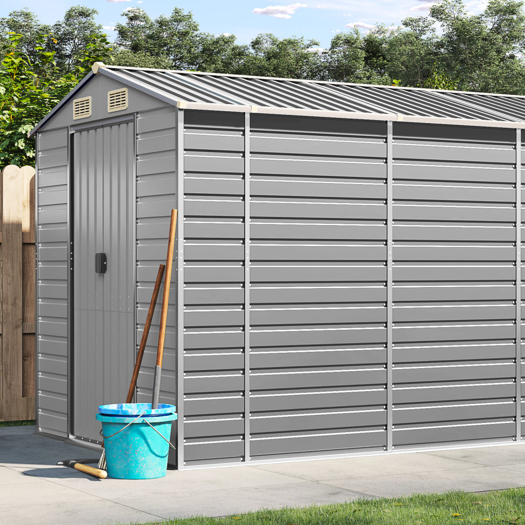 Garden Shed Galvanised Steel Light Grey