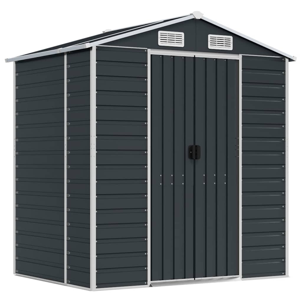 vidaXL Garden Shed Anthracite 191x130x198 cm Galvanised Steel 2