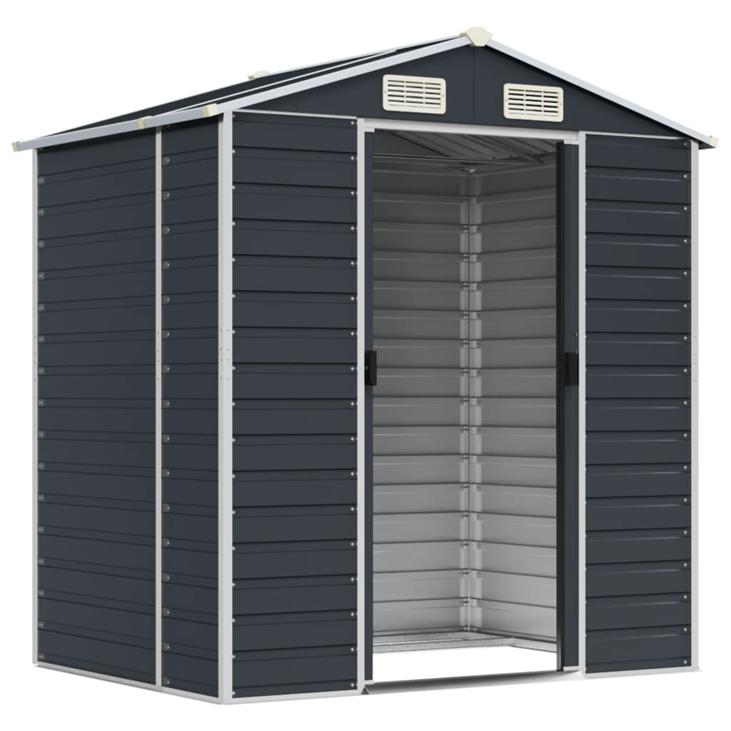 vidaXL Garden Shed Anthracite 191x130x198 cm Galvanised Steel 3