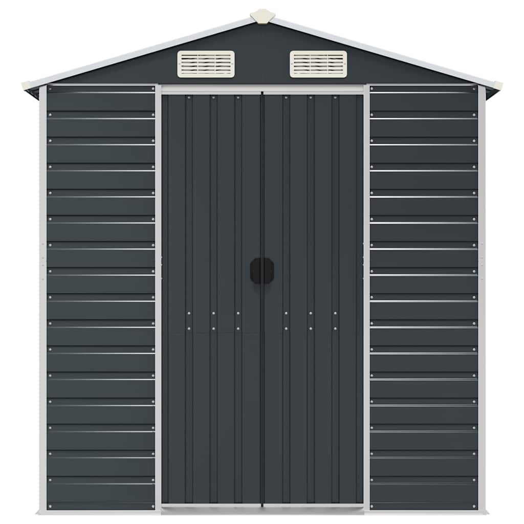 vidaXL Garden Shed Anthracite 191x130x198 cm Galvanised Steel 4