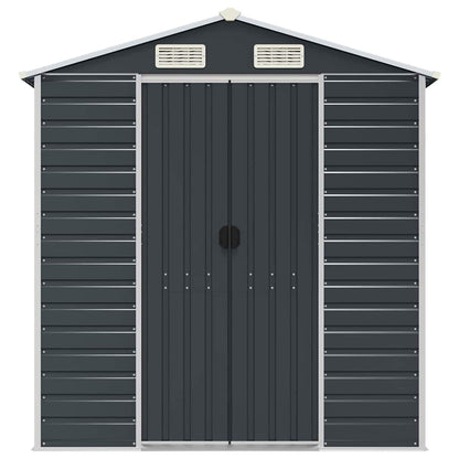 vidaXL Garden Shed Anthracite 191x130x198 cm Galvanised Steel 4