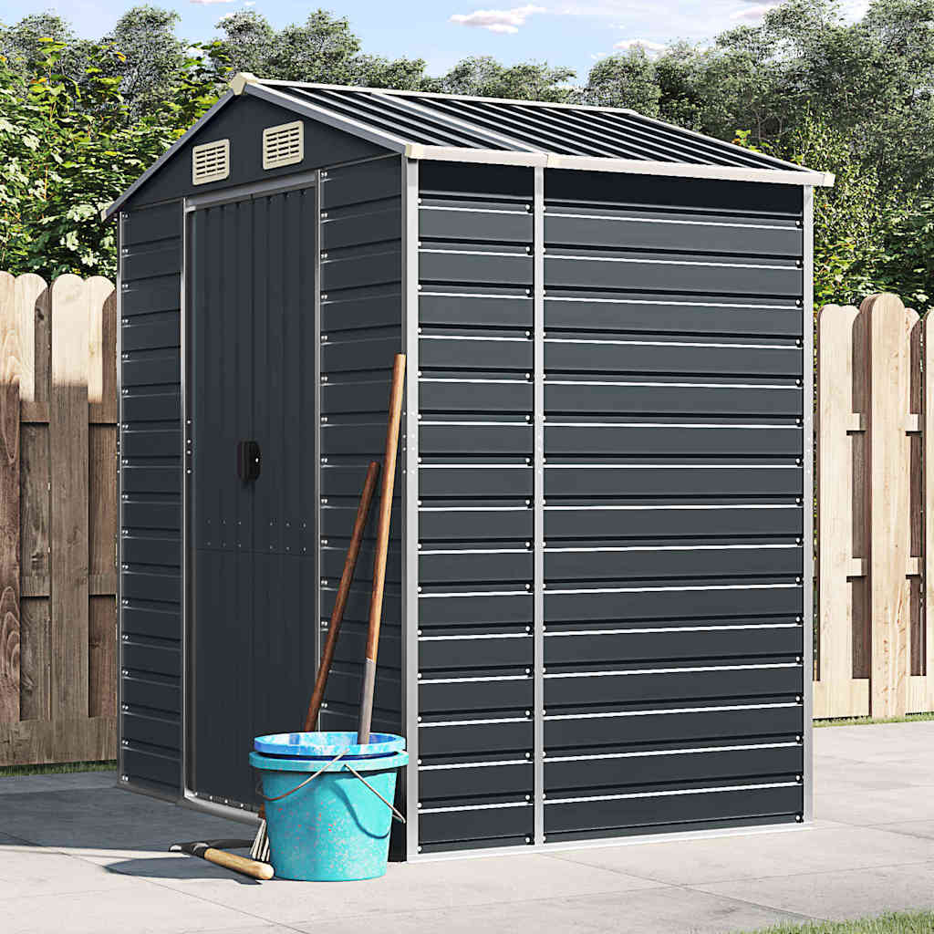 vidaXL Garden Shed Anthracite 191x130x198 cm Galvanised Steel 1
