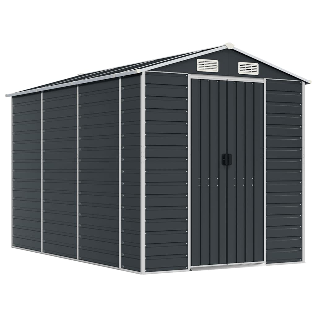 vidaXL Garden Shed Anthracite 191x300x198 cm Galvanised Steel 2