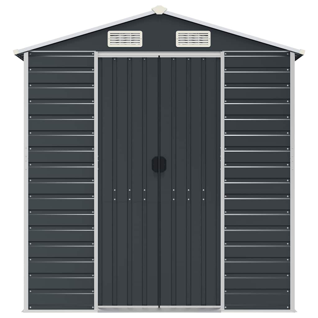 vidaXL Garden Shed Anthracite 191x300x198 cm Galvanised Steel 4