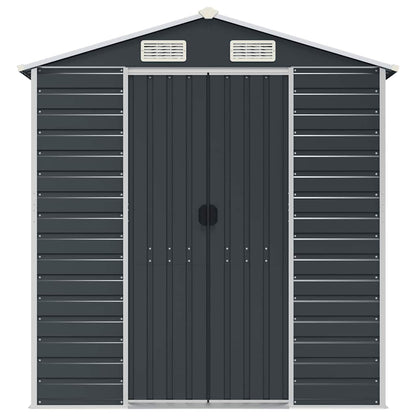 vidaXL Garden Shed Anthracite 191x300x198 cm Galvanised Steel 4