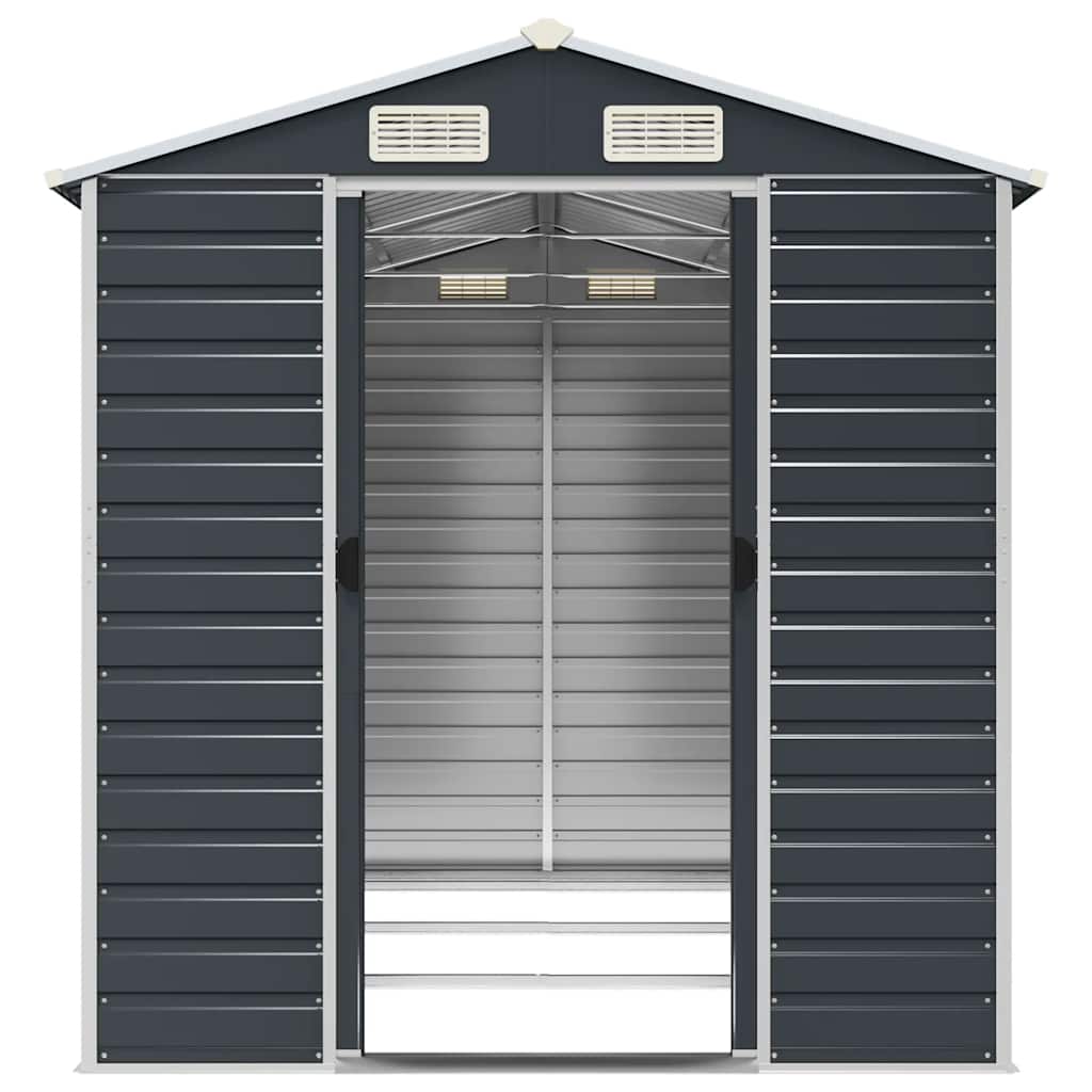 vidaXL Garden Shed Anthracite 191x300x198 cm Galvanised Steel 5
