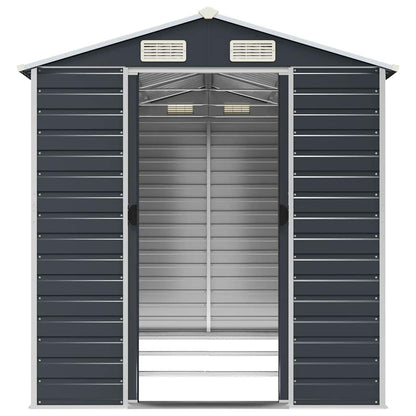 vidaXL Garden Shed Anthracite 191x300x198 cm Galvanised Steel 5