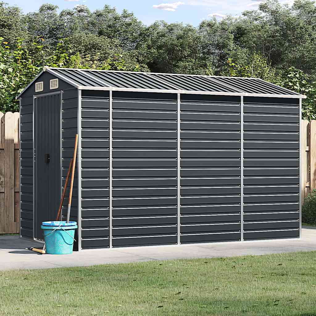 vidaXL Garden Shed Anthracite 191x300x198 cm Galvanised Steel 1