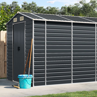 vidaXL Garden Shed | Anthracite | Galvanised Steel | Large | Garden Shed 1
