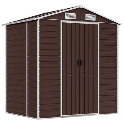 vidaXL Garden Shed Brown 191x130x198 cm Galvanised Steel 2