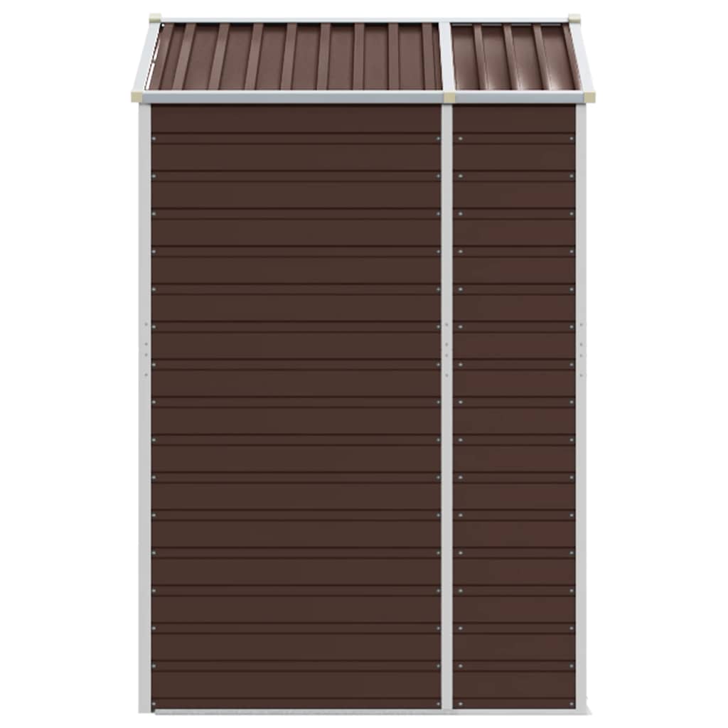 vidaXL Garden Shed Brown 191x130x198 cm Galvanised Steel 6