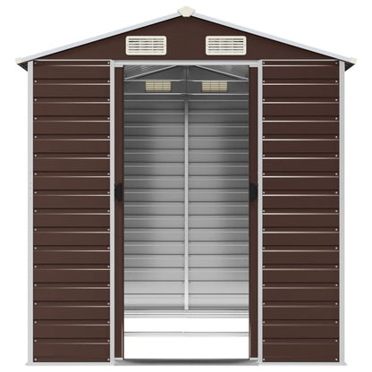 vidaXL Garden Shed | Brown | Galvanised Steel | 191x215x198 cm | Garden Shed 5