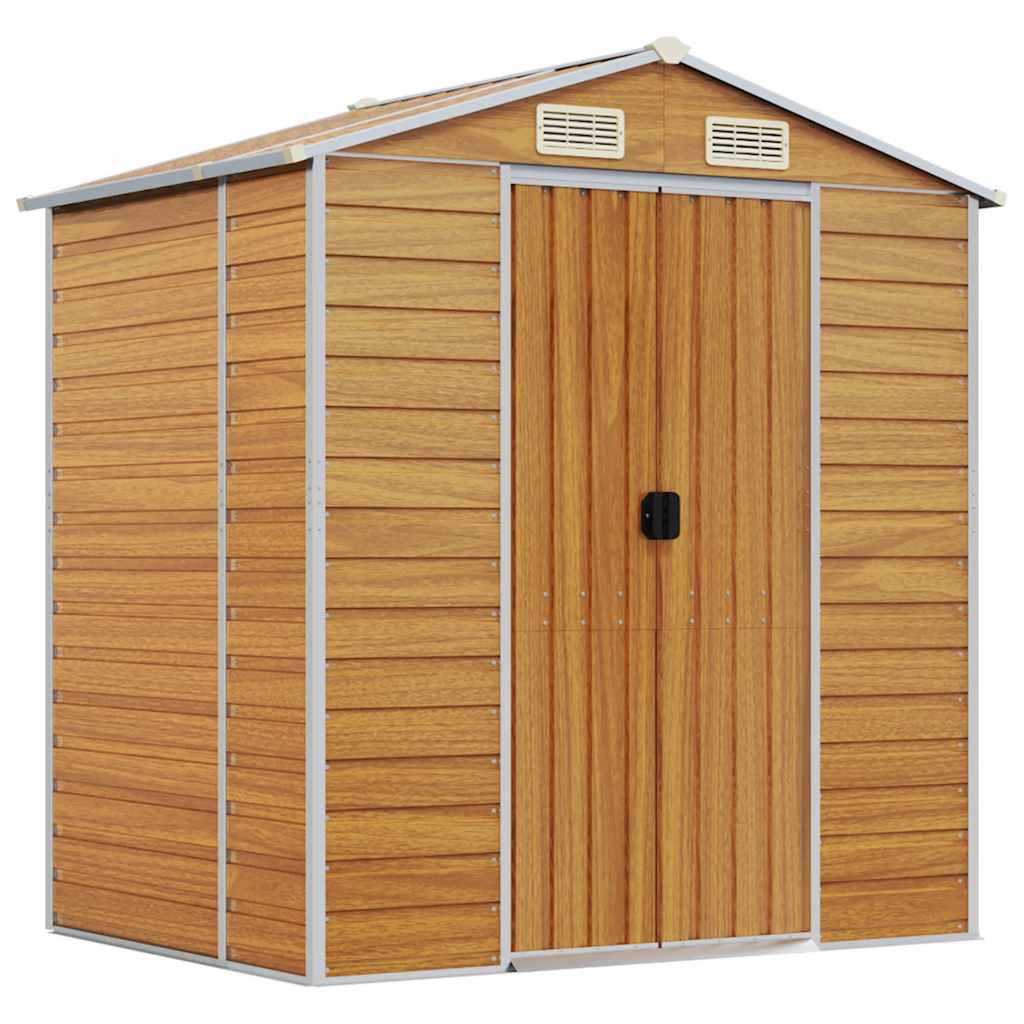 vidaXL Garden Shed Light Brown 191x130x198 cm Galvanised Steel 2