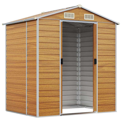 vidaXL Garden Shed Light Brown 191x130x198 cm Galvanised Steel 3