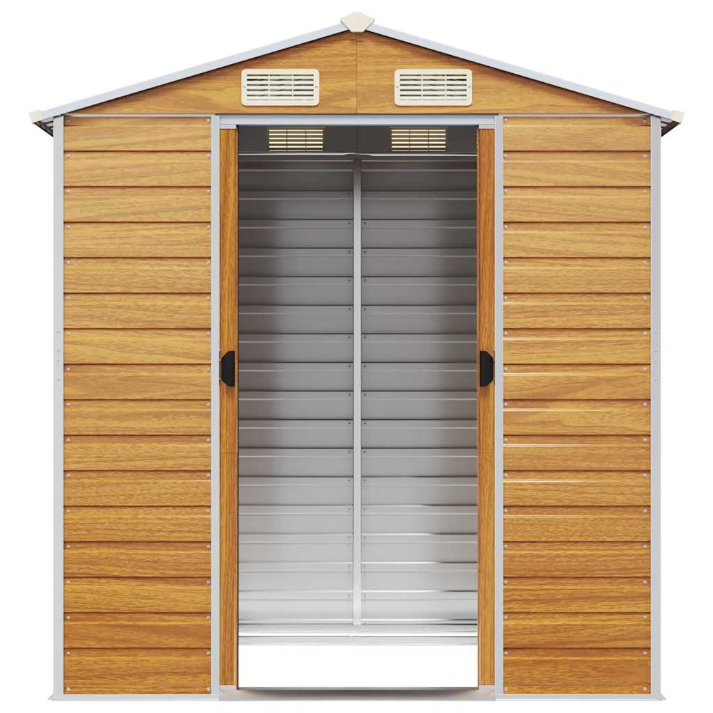 vidaXL Garden Shed Light Brown 191x130x198 cm Galvanised Steel 5