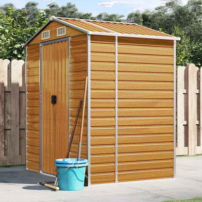 vidaXL Garden Shed Light Brown 191x130x198 cm Galvanised Steel 1