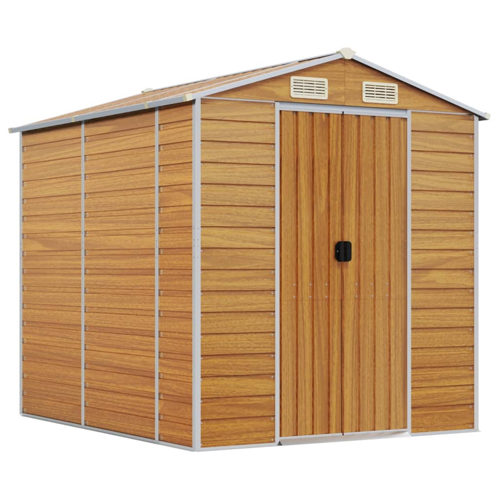 vidaXL Garden Shed | Light Brown | Galvanised Steel | Large | Garden Shed 2
