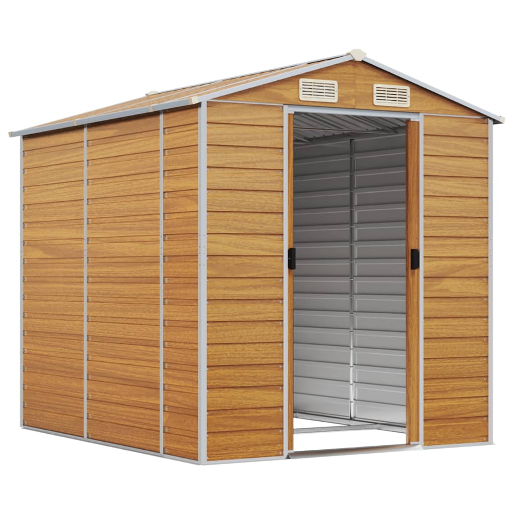 vidaXL Garden Shed | Light Brown | Galvanised Steel | Large | Garden Shed 3