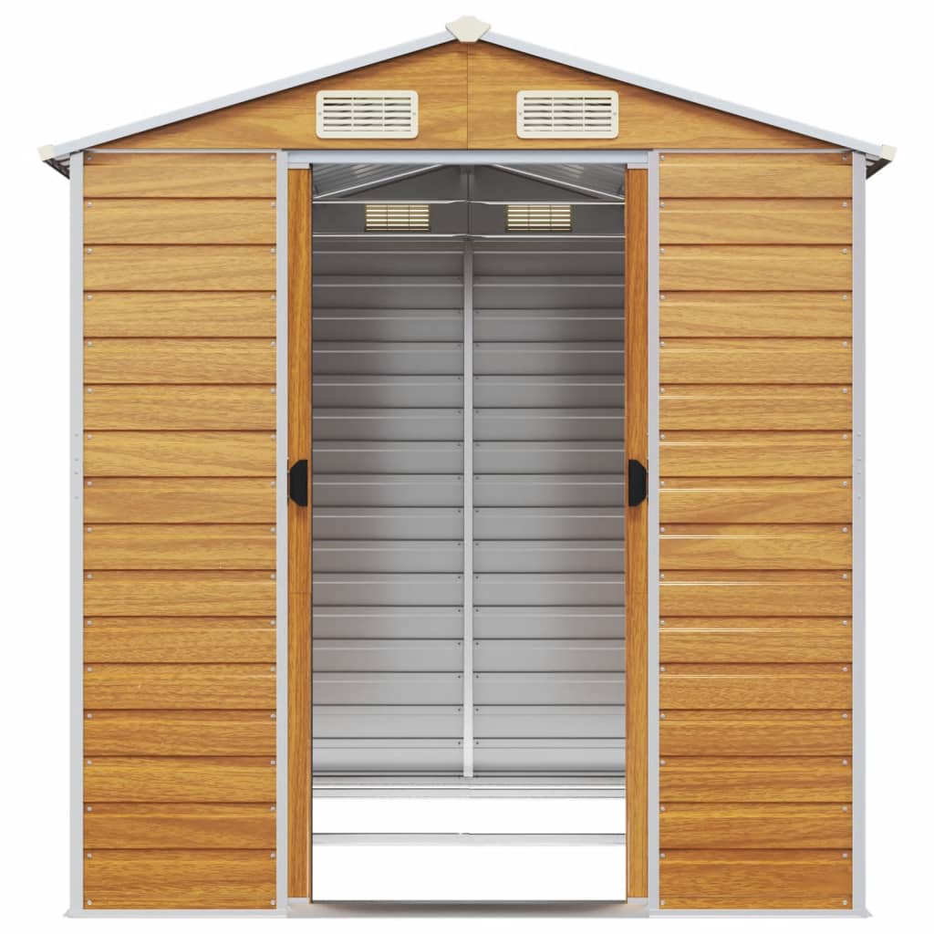 vidaXL Garden Shed | Light Brown | Galvanised Steel | Large | Garden Shed 5