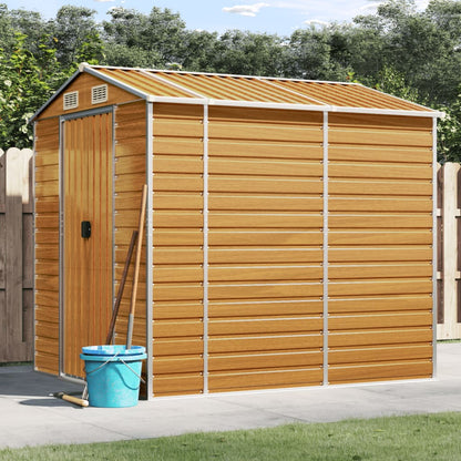 vidaXL Garden Shed | Light Brown | Galvanised Steel | Large | Garden Shed 1
