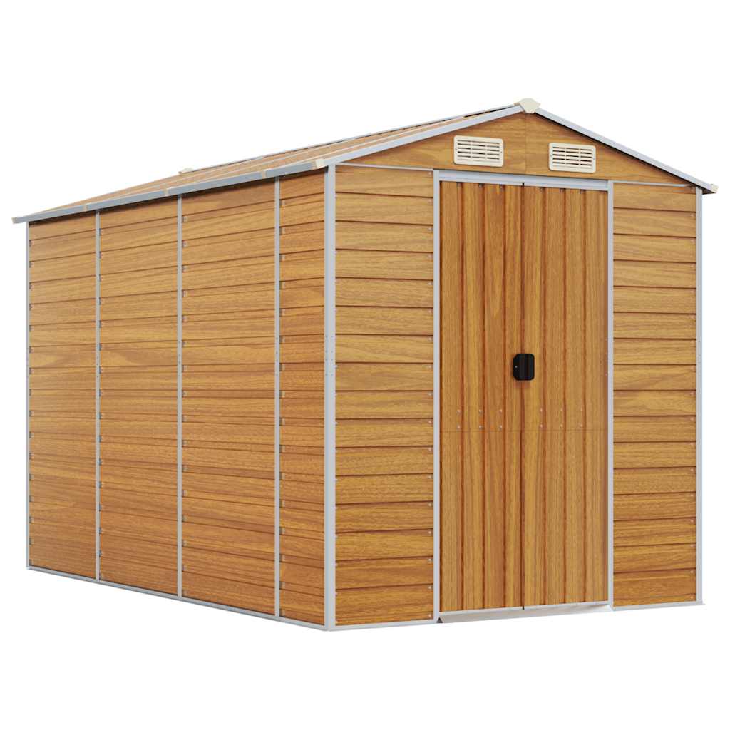 vidaXL Garden Shed Light Brown 191x300x198 cm Galvanised Steel 2