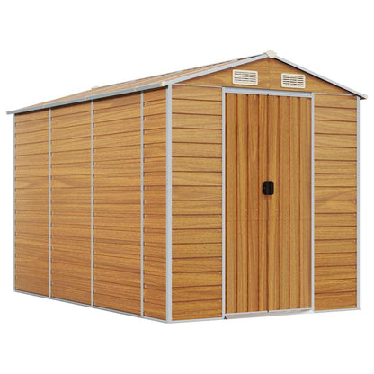 vidaXL Garden Shed Light Brown 191x300x198 cm Galvanised Steel 2
