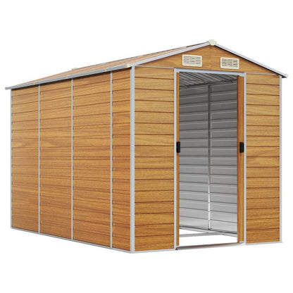 vidaXL Garden Shed Light Brown 191x300x198 cm Galvanised Steel 3