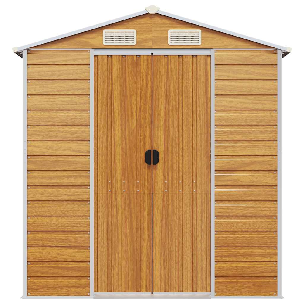 vidaXL Garden Shed Light Brown 191x300x198 cm Galvanised Steel 4