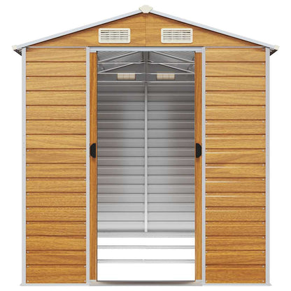 vidaXL Garden Shed Light Brown 191x300x198 cm Galvanised Steel 5