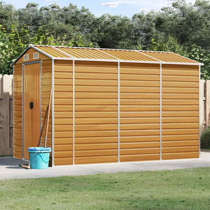 vidaXL Garden Shed Light Brown 191x300x198 cm Galvanised Steel 1