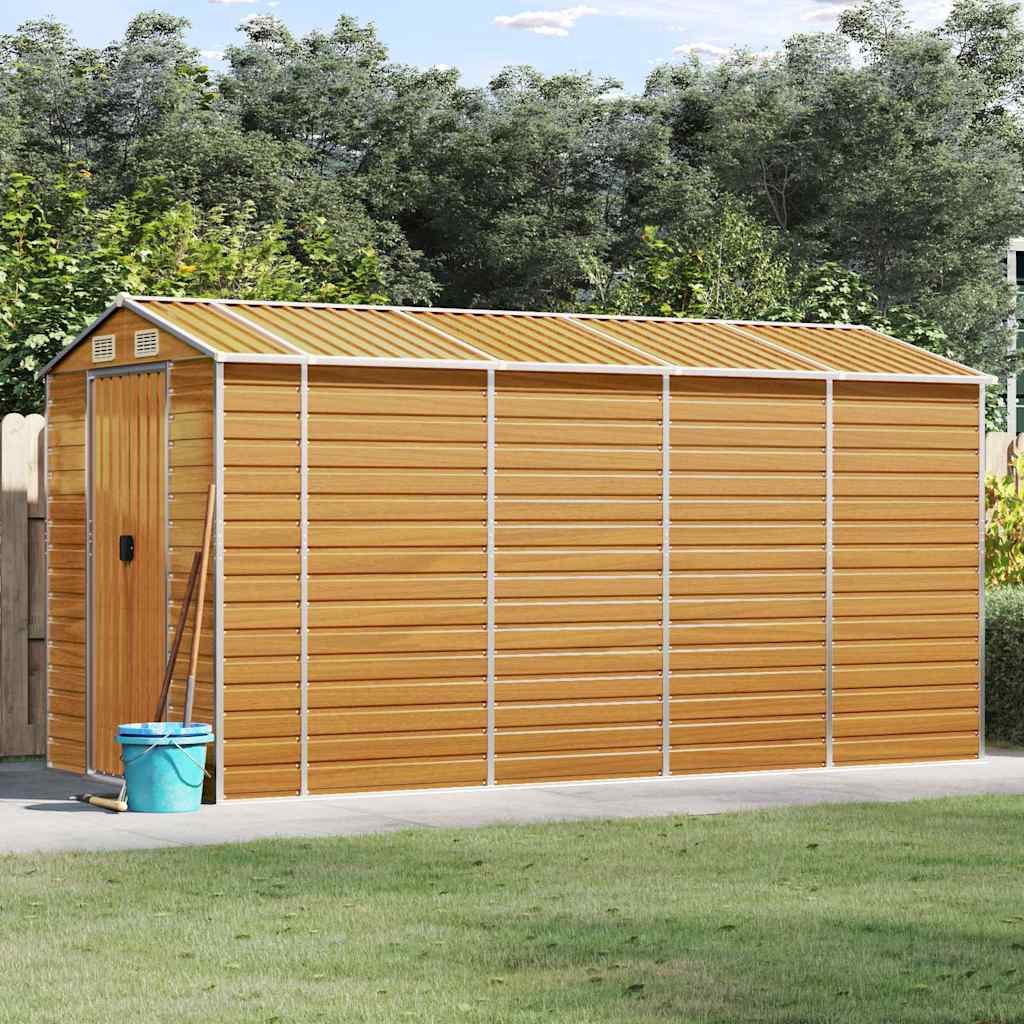 vidaXL Garden Shed | Light brown | Galvanised steel | Medium | Garden Shed 1