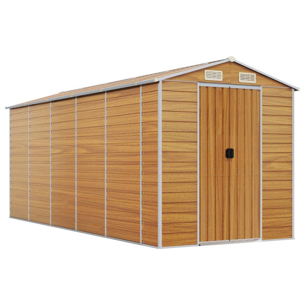 vidaXL Garden Shed | Light Brown | Galvanised Steel | 191x470x198 cm 2