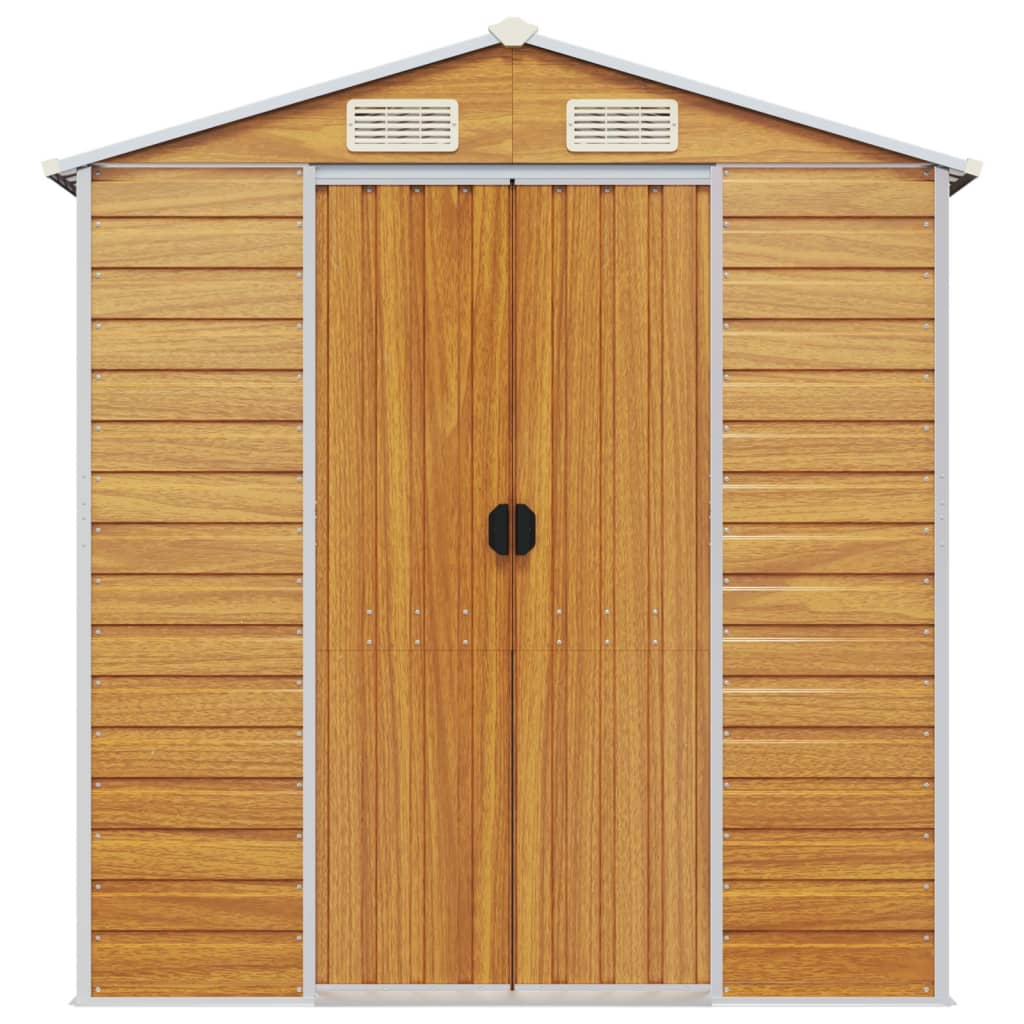 vidaXL Garden Shed | Light Brown | Galvanised Steel | 191x470x198 cm 4