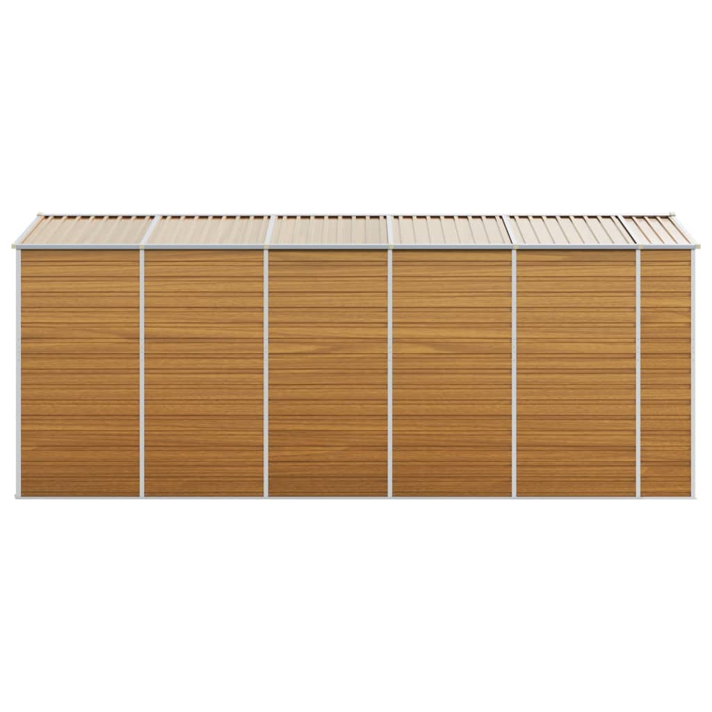 vidaXL Garden Shed | Light Brown | Galvanised Steel | 191x470x198 cm 6